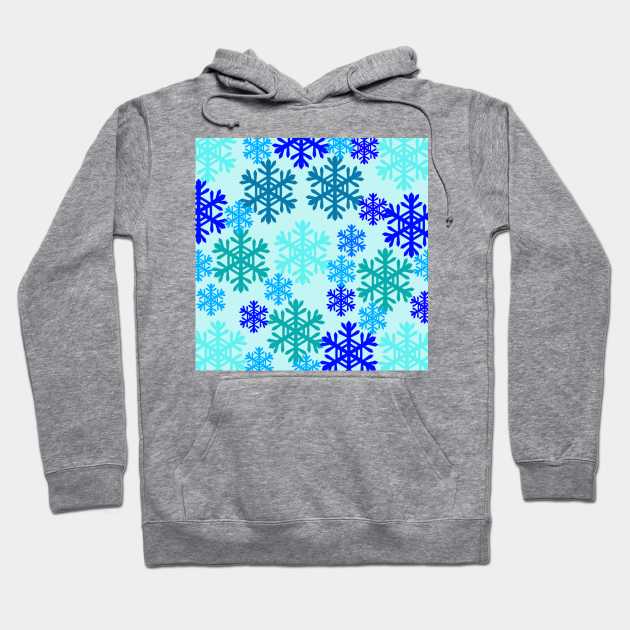 blue snowflakes pattern christmas background Hoodie by Artistic_st